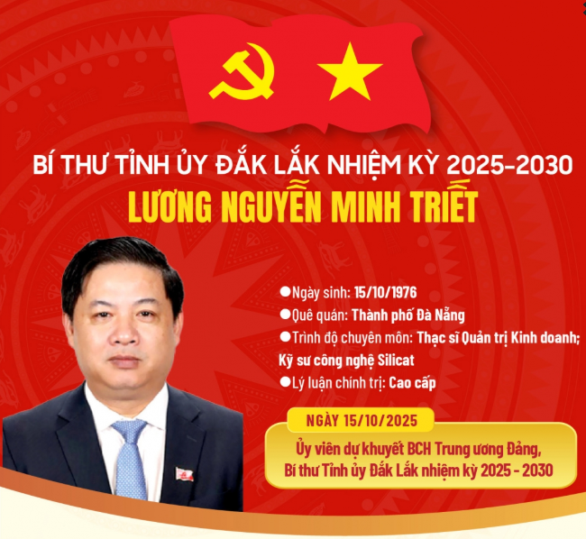 Bí thư Tỉnh ủy Đắk Lắk nhiệm kỳ 2025-2030