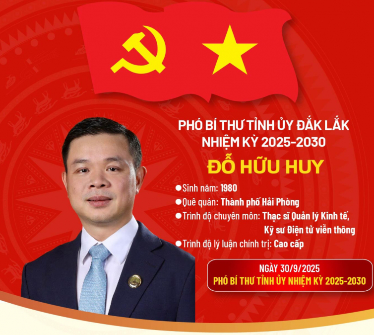 Phó Bí thư Tỉnh ủy Đắk Lắk nhiệm kỳ 2025-2030
